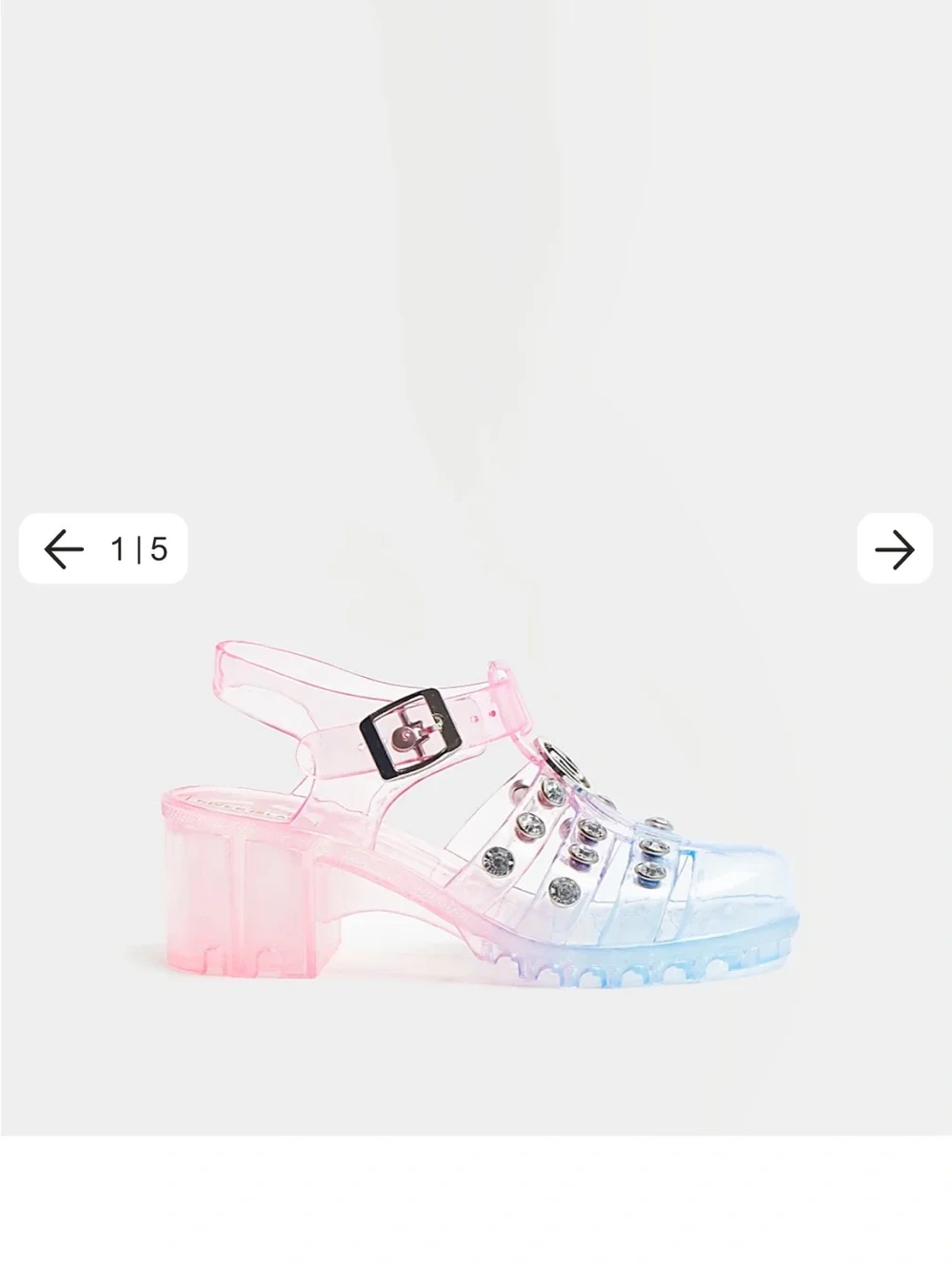 River Island Pink to Blue Ombre Jelly Sandals with Silver Studs